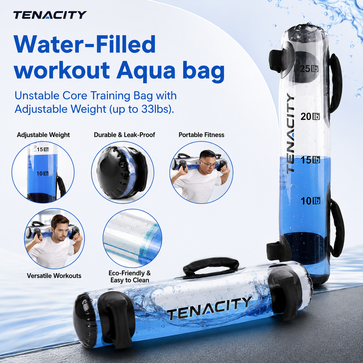 Tenacity Large Aqua Fitness Bag with adjustable water-filled weight