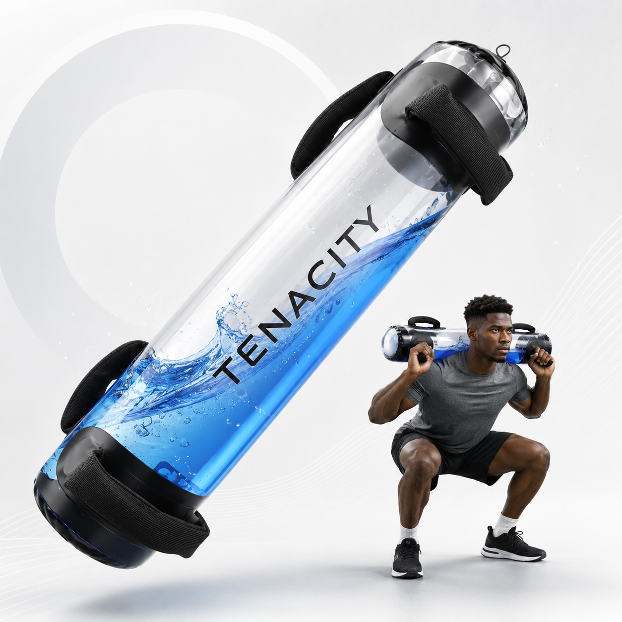 Tenacity Large Aqua Fitness Bag shoulder squat training