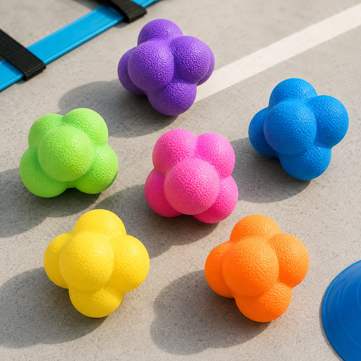 Random color reaction balls for training
