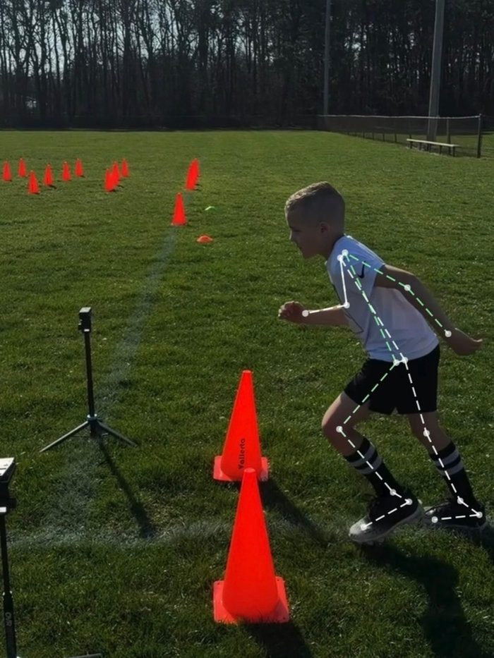 Cone drill analysis still with movement overlay