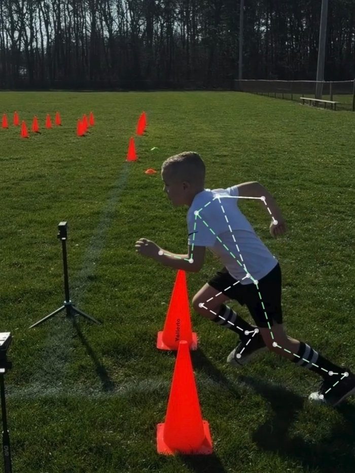 Sprint analysis still with movement overlay